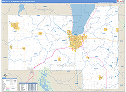 Fond du Lac Metro Area Wall Map Basic Style 2026